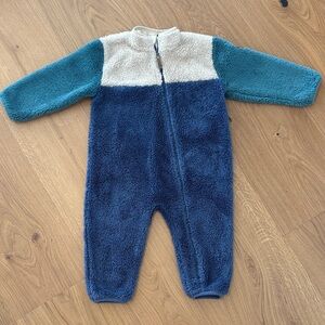 Plush Blue and Cream Kids romper